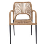 ΠΟΛΥΘΡΟΝΑ ΑΛΟΥΜΙΝΙΟΥ NOJO HM5771.02 ΓΚΡΙ ΜΕ P.E.TWIST RATTAN ΜΠΕΖ 55x63x82Y εκ. - Image 3