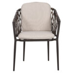 ΠΟΛΥΘΡΟΝΑ ΑΛΟΥΜΙΝΙΟΥ BOLLY HM6080 ΚΑΦΕ-ΣΥΝΘ.RATTAN ΚΑΦΕ-ΜΠΕΖ ΜΑΞΙΛΑΡΙΑ 58,5x67x86Υεκ - Image 3