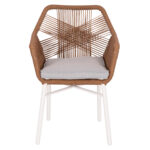 ΠΟΛΥΘΡΟΝΑ TOPIN HM6048.11 ΑΛΟΥΜΙΝΙΟ ΛΕΥΚΟ-P.E. RATTAN ΜΠΕΖ 59x63x81Υεκ - Image 3