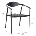 ΠΟΛΥΘΡΟΝΑ SERLY HM6052.02 ΑΛΟΥΜΙΝΙΟ ΜΑΥΡΟ-TEXTILENE ΜΑΥΡΟ 56x61x74,5Yεκ - Image 2