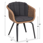 ΠΟΛΥΘΡΟΝΑ VICTUS HM6559.01 ΑΛΟΥΜΙΝΙΟ & OLEFIN ΓΚΡΙ-TWIST WICKER 60x62x76Yεκ - Image 2