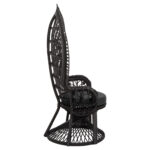 ΠΟΛΥΘΡΟΝΑ ROYAL PEACOCK HM9342.03 RATTAN ΜΑΥΡΟ-ΜΑΞΙΛΑΡΙ ΜΑΥΡΟ 114x72x150Yεκ. - Image 4