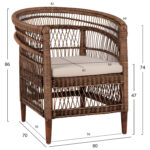 ΠΟΛΥΘΡΟΝΑ MALAWI HM9635.01 ΞΥΛΟ ΜΑΟΝΙ & RATTAN--Β'ΔΙΑΛΟΓΗΣ 80x70x86Υεκ. - Image 2