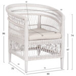 ΠΟΛΥΘΡΟΝΑ MALAWI HM9635.02 ΞΥΛΟ ΜΑΟΝΙ ΜΕ RATTAN ΛΕΥΚΟ--Β'ΔΙΑΛΟΓΗΣ 80x70x86Υεκ. - Image 2