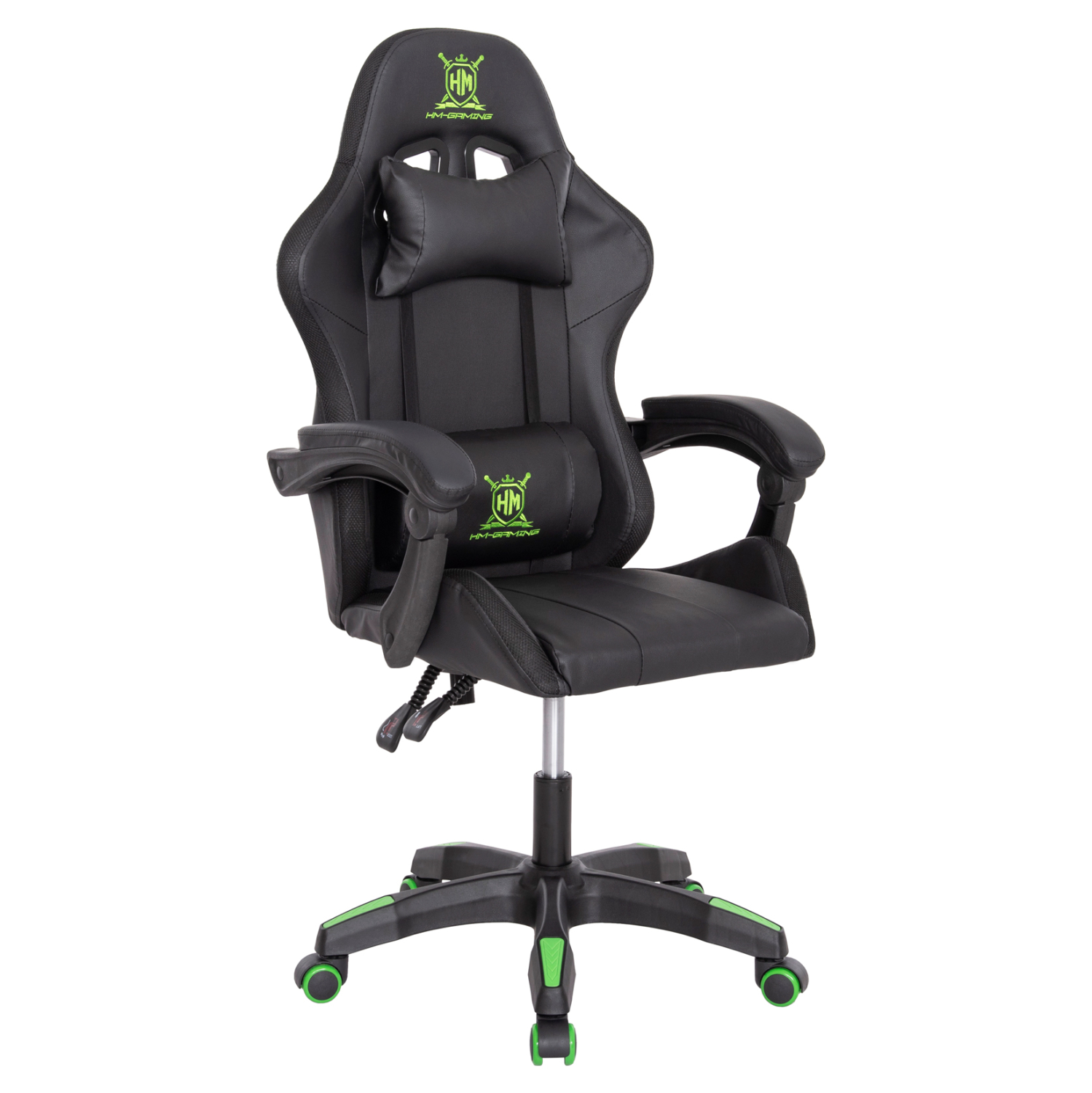 polythrona-gaming-fb9120303-mayro-prasin ΠΟΛΥΘΡΟΝΑ GAMING DARREN HM1203.03 ΜΑΥΡΟ-ΠΡΑΣΙΝΟ PVC 58.5x100x120Υεκ. - Image 1