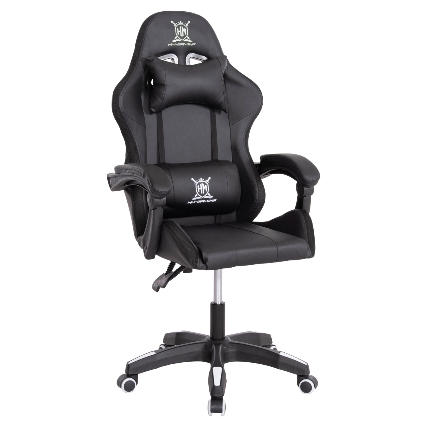 polythrona-gaming-fb9120304-mayro-leyko- ΠΟΛΥΘΡΟΝΑ GAMING DARREN HM1203.04 ΜΑΥΡΟ-ΛΕΥΚΟ PVC 58.5x100x120Υεκ. - Image 1