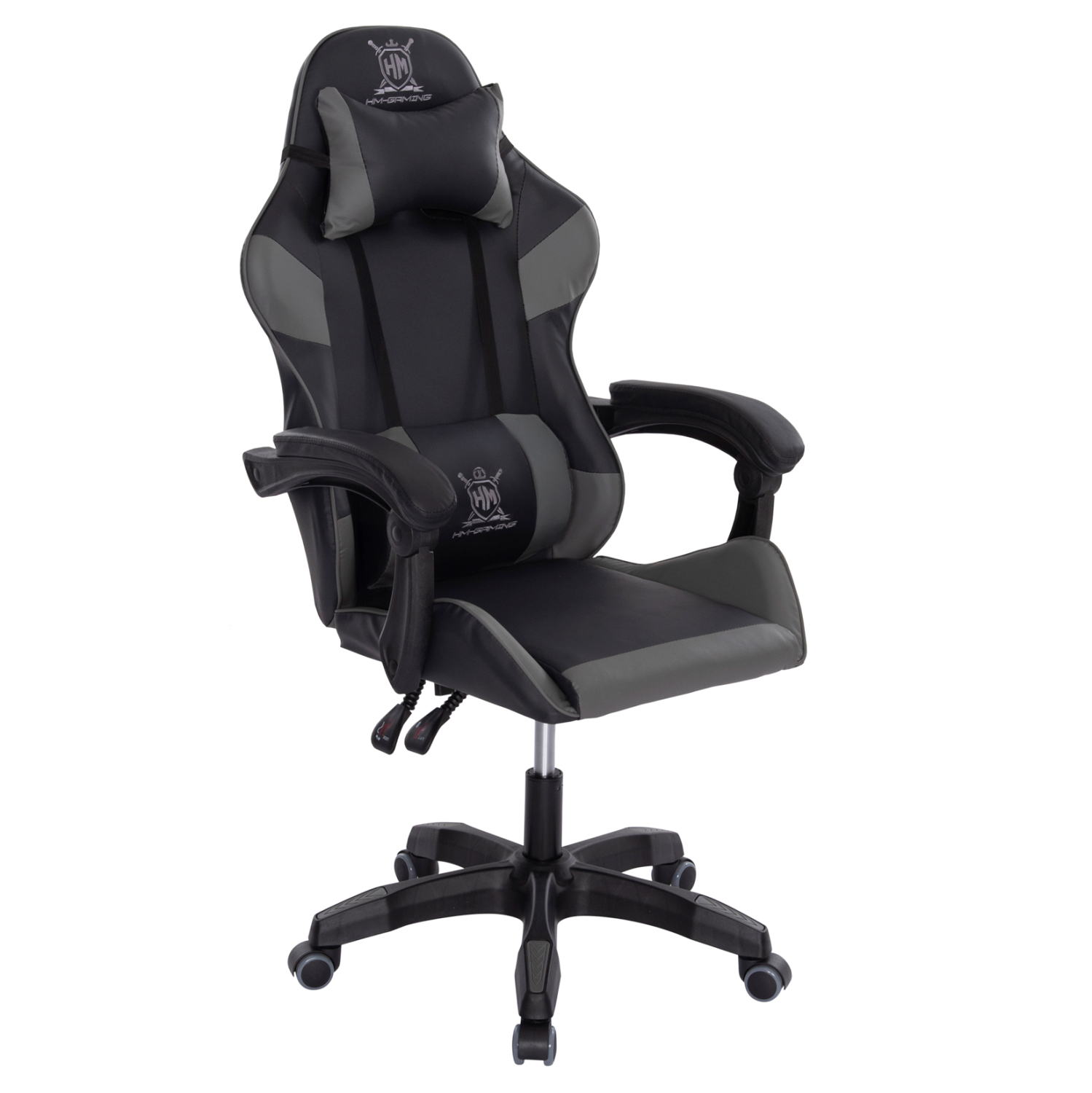 polythrona-gaming-fb9120310-mayro-gkri-p ΠΟΛΥΘΡΟΝΑ GAMING DARREN HM1203.10 ΜΑΥΡΟ-ΓΚΡΙ PVC 60x60x120Υεκ. - Image 1