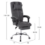 ΠΟΛΥΘΡΟΝΑ ΓΡΑΦΕΙΟΥ ΔΙΕΥΘΥΝΤΙΚΗ ΓΚΡΙ HM1057.20 ΜΕ ΠΤΥΣΣΟΜΕΝΟ ΥΠΟΠΟΔΙΟ 58x71x128Y εκ. - Image 2