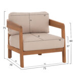 ΠΟΛΥΘΡΟΝΑ LOUNGE ΕΞ.ΧΩΡΟΥ SOLARA HM6513 ΞΥΛΟ ΑΚΑΚΙΑΣ ΦΥΣΙΚΟ-ΜΑΞΙΛΑΡΙΑ ΕΚΡΟΥ 75x70x75Υεκ - Image 2