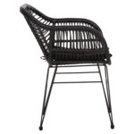 ΠΟΛΥΘΡΟΝΑ ΜΕ ΜΑΞΙΛΑΡΙ ΜΕΤΑΛΛΙΚΗ ALLEGRA HM5450.32 ΜΕ WICKER ΜΑΥΡΟ 58x59x82Υεκ. - Image 4