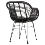 ΠΟΛΥΘΡΟΝΑ ΜΕ ΜΑΞΙΛΑΡΙ ΜΕΤΑΛΛΙΚΗ ALLEGRA HM5450.32 ΜΕ WICKER ΜΑΥΡΟ 58x59x82Υεκ. - Image 5