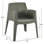 ΠΟΛΥΘΡΟΝΑ ΠΟΛΥΠΡΟΠΥΛΕΝΙΟΥ SLEEK HM6370.05 DARK OLIVE GREEN 68x63x82,5Υεκ. - Image 2