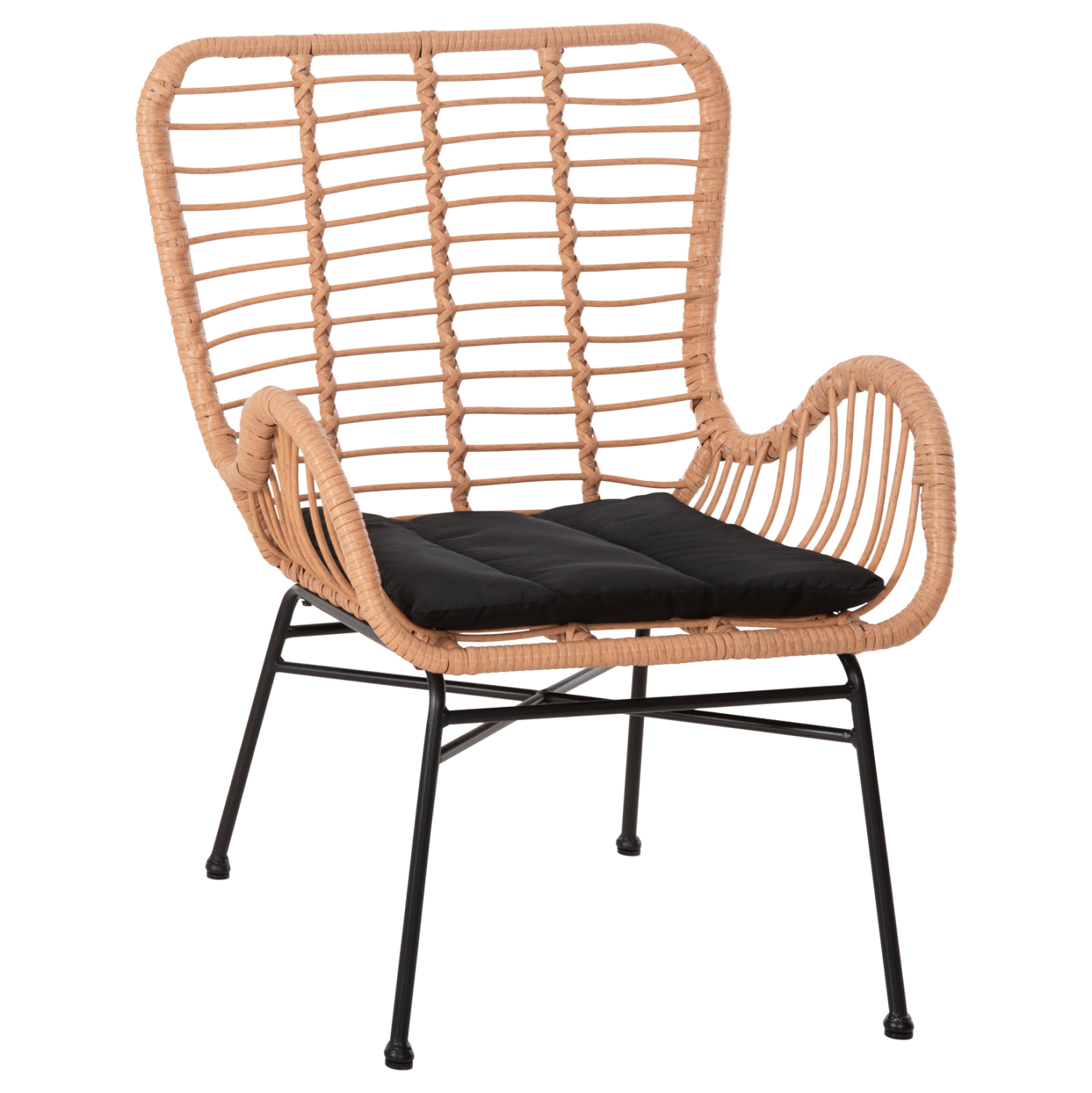 polythrona-styl-mperzeras-fb9570411-pera ΠΟΛΥΘΡΟΝΑ ΣΤΥΛ ΜΠΕΡΖΕΡΑΣ ALLEGRA HM5704.11 P.E.RATTAN ΜΠΕΖ-ΜΑΥΡΟ ΜΕΤΑΛΛΟ 66x59x90Υεκ. - Image 1