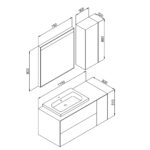 Πάγκος RODOS Ασημί MDF 18mm Λάκα 110 S3BROD110SB 110x50x51cm - Image 2