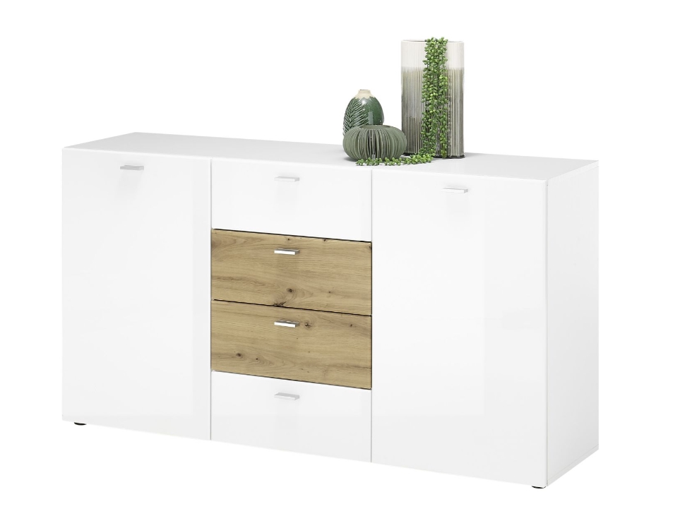 sari Μπουφές SARI με συρτάρια λευκό 150x81x40 (MxYxB) - Image 1