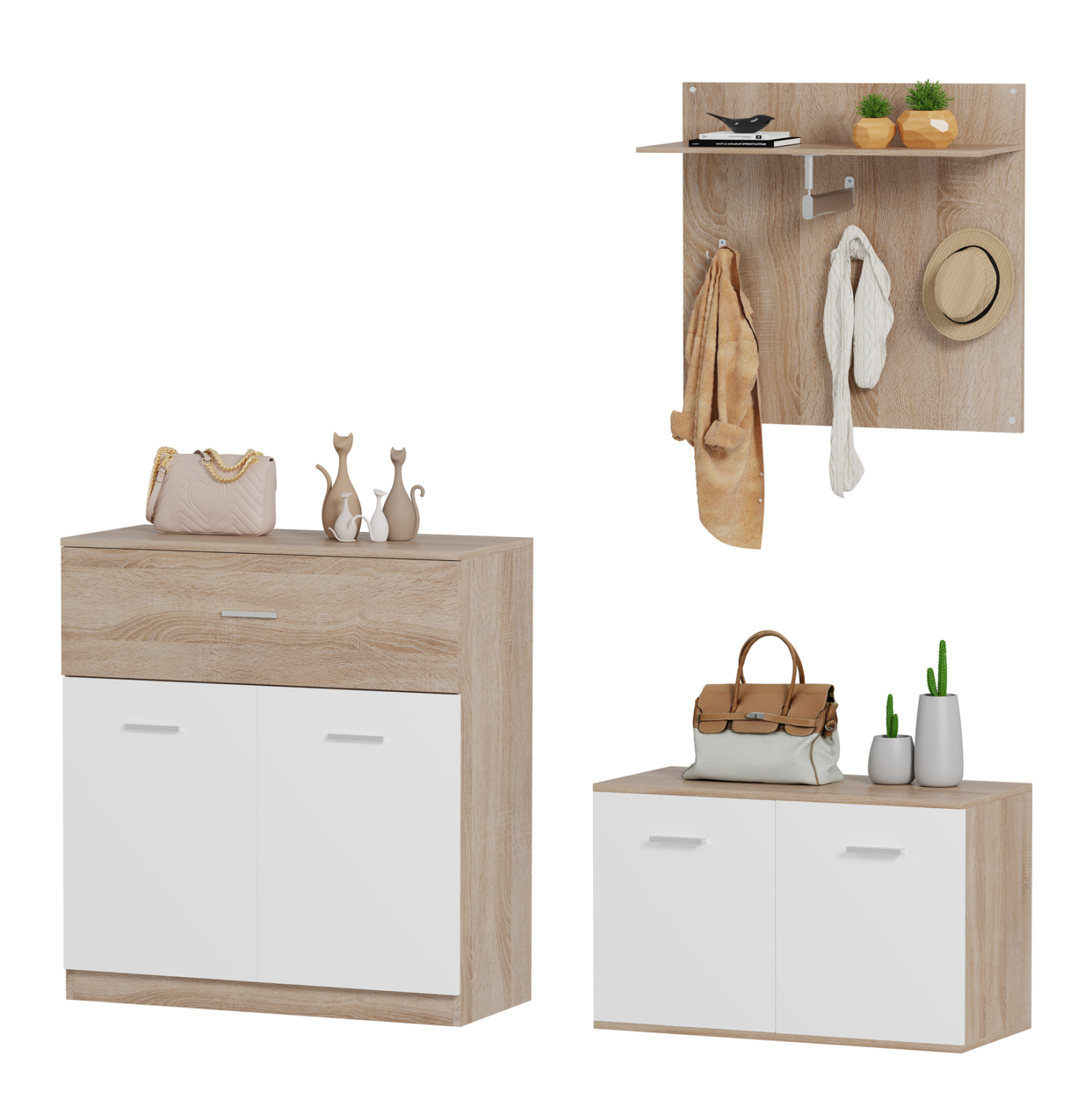 set-eisodoy-3tmch-fb921058-melamini-se-s ΣΕΤ ΕΙΣΟΔΟΥ 3ΤΜΧ DIONNE HM21058 ΜΕΛΑΜΙΝΗ ΣΕ ΣΟΝΑΜΑ-ΛΕΥΚΟ - Image 1