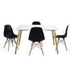 ΣΕΤ ΤΡΑΠΕΖΑΡΙΑ 5Τ ΤΡΑΠΕΖΙ MINIMAL 120x80x73 cm-TWIST ΜΑΥΡΕΣ HM10080.02 - Image 2