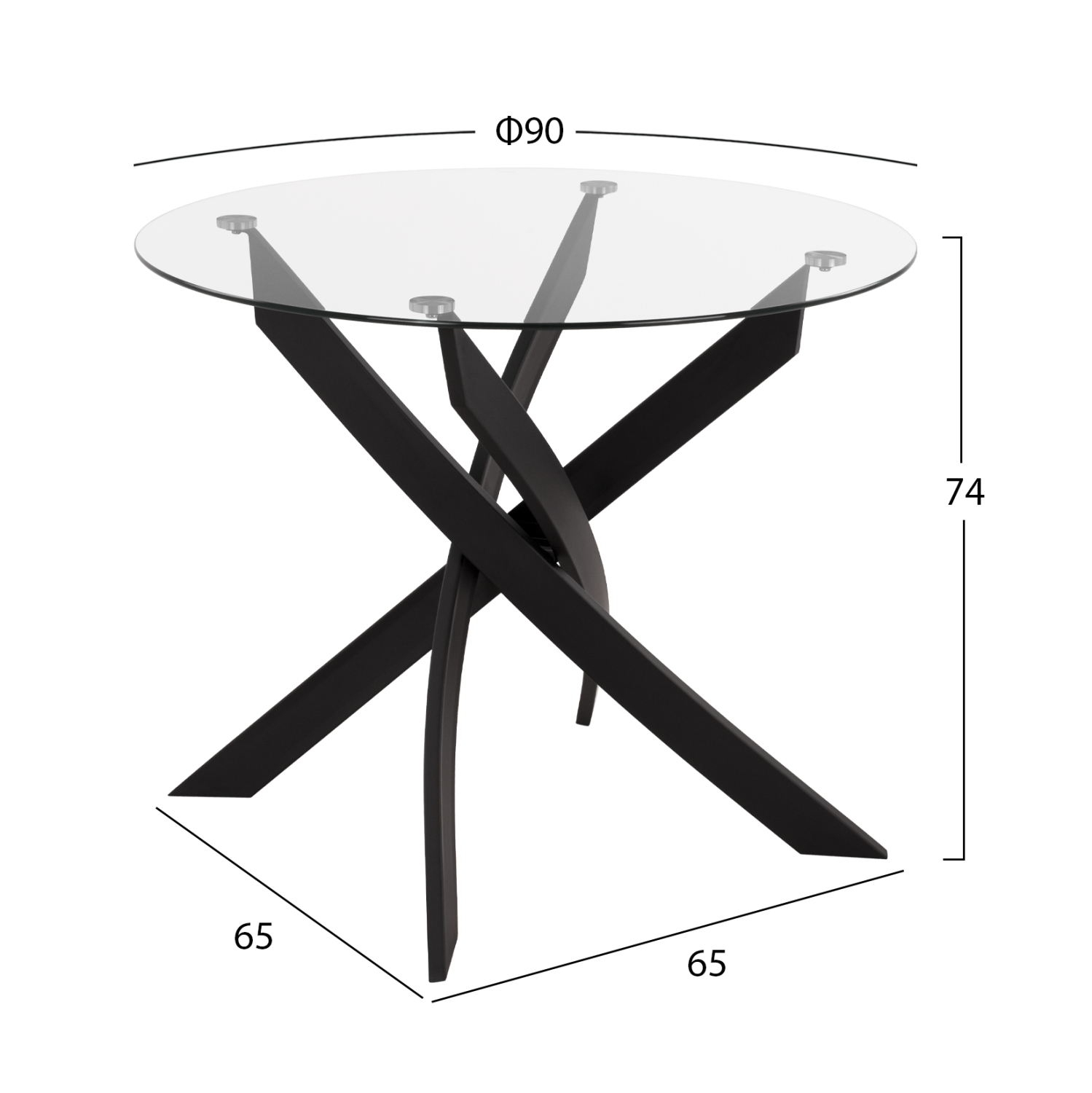 set-trapezarias-5-tmch-fb91109501-trapez-1 ΣΕΤ ΤΡΑΠΕΖΑΡΙΑΣ 5 ΤΜΧ HM11095.01 ΤΡΑΠΕΖΙ Φ90X74Υεκ. & 4 ΚΑΡΕΚΛΕΣ LEONARDO ΓΚΡΙ - Image 1