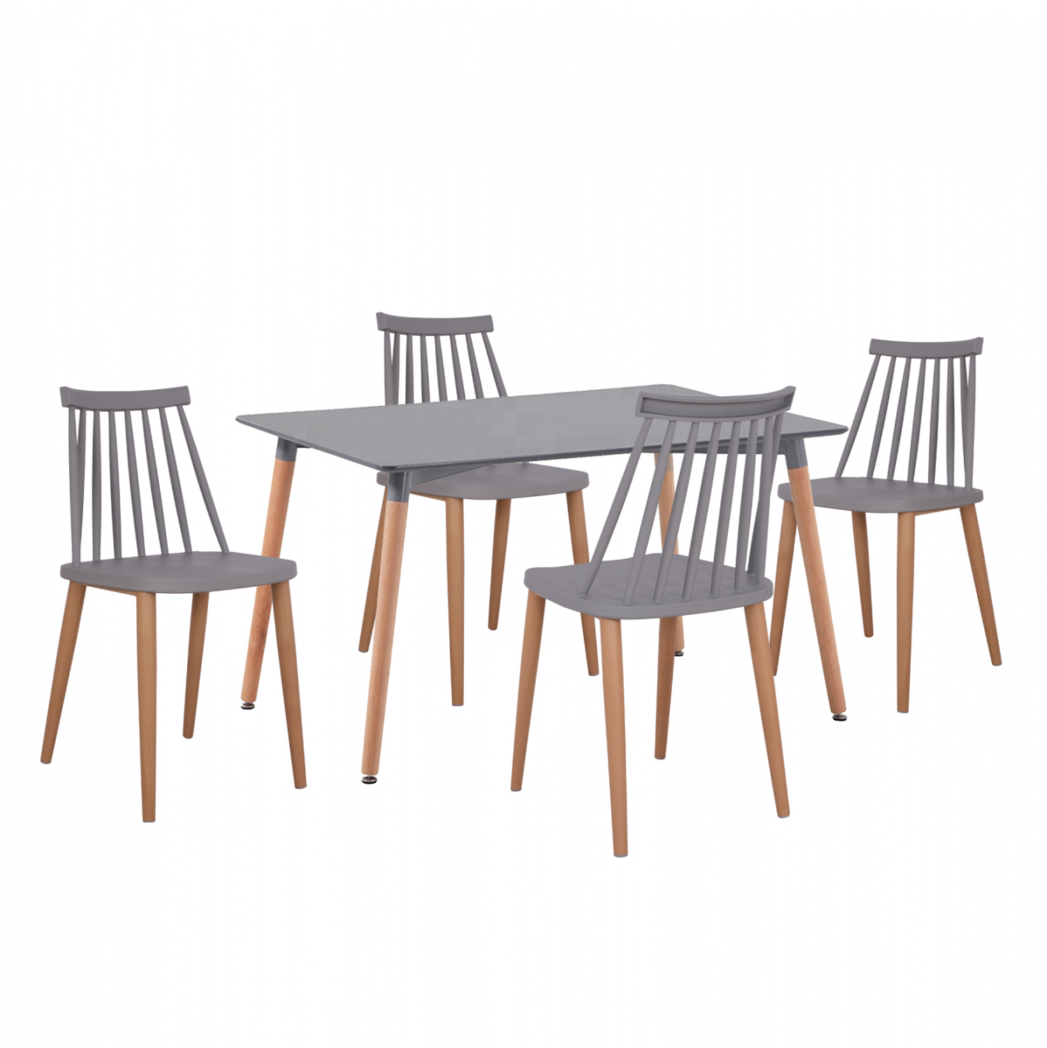 set-trapezarias-5-tmch-trapezi-minimal-m ΣΕΤ ΤΡΑΠΕΖΑΡΙΑΣ 5 ΤΜΧ ΤΡΑΠΕΖΙ MINIMAL ΜΕ ΚΑΡΕΚΛΕΣ VANESSA ΓΚΡΙ HM11327.10 120x80x73 cm - Image 1