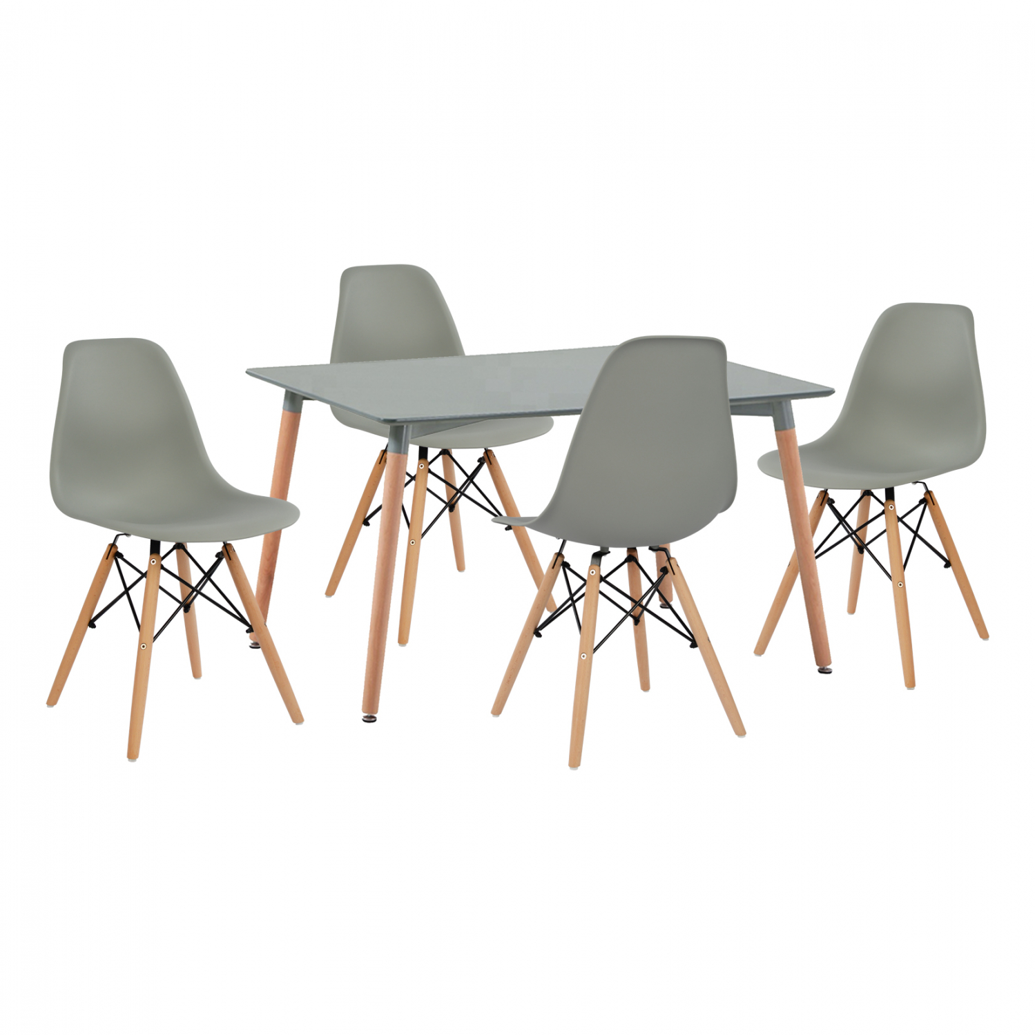 set-trapezarias-5-tmch-trapezi-minimal-m ΣΕΤ ΤΡΑΠΕΖΑΡΙΑΣ 5 ΤΜΧ ΤΡΑΠΕΖΙ MINIMAL ΜΕ ΚΑΡΕΚΛΕΣ TWIST ΓΚΡΙ HM10229.10 120x80x73 cm - Image 1
