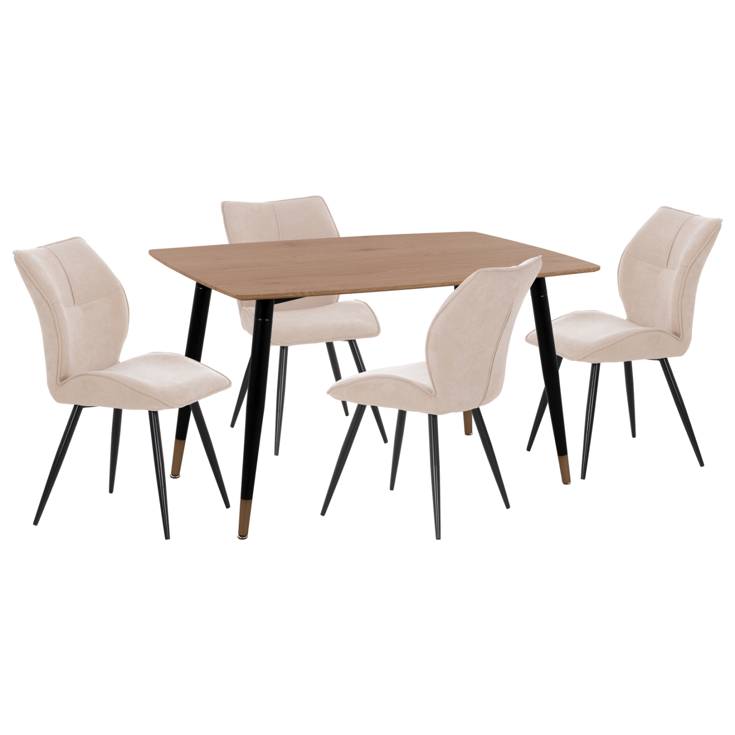 set-trapezarias-5tmch-fb91084702-mdf-top ΣΕΤ ΤΡΑΠΕΖΑΡΙΑΣ 5ΤΜΧ GAFF HM10847.02 MDF TOP ΦΥΣΙΚΟ--ΥΦΑΣΜΑ ΜΠΕΖ & ΜΕΤΑΛΛΟ ΜΑΥΡΟ - Image 1