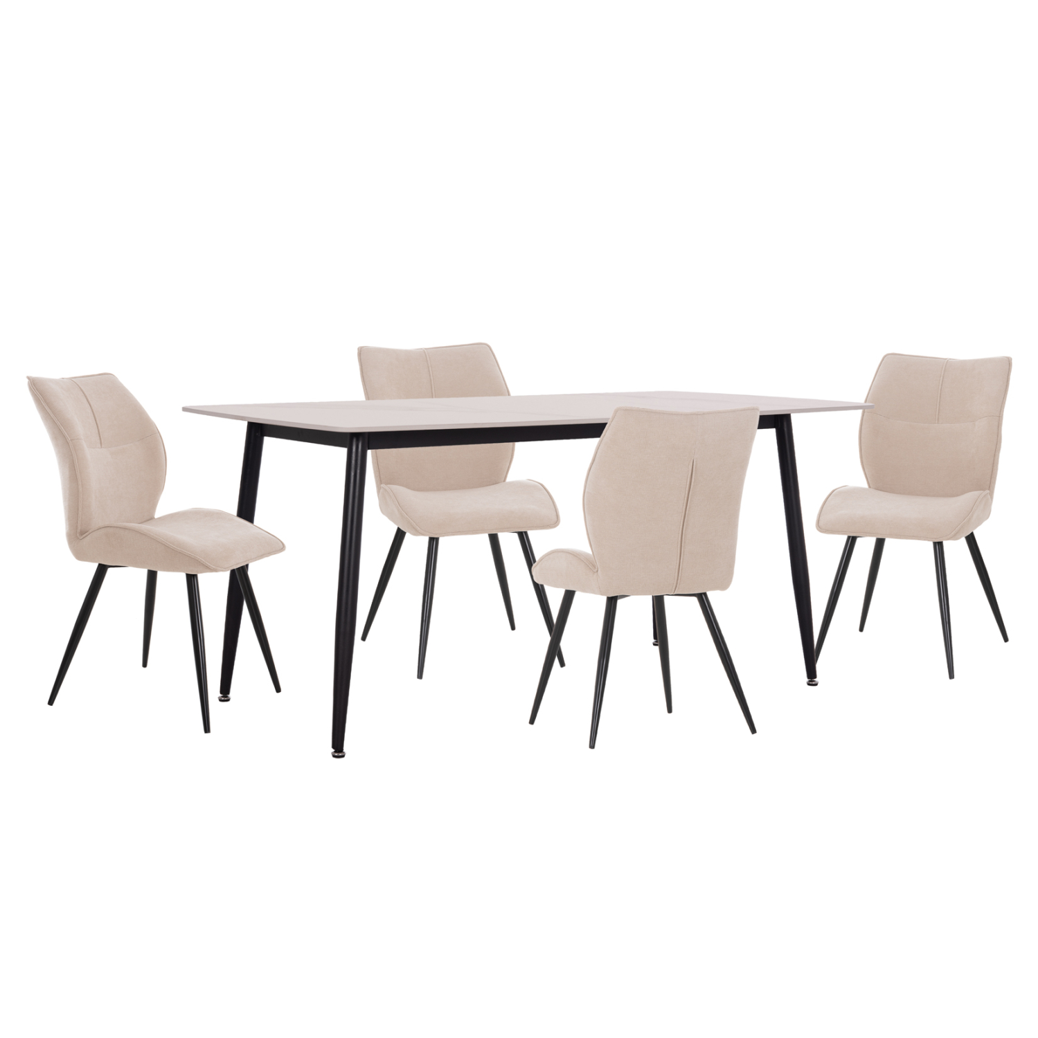 set-trapezarias-5tmch-fb91095502-keramik ΣΕΤ ΤΡΑΠΕΖΑΡΙΑΣ 5ΤΜΧ GAFF HM10955.02 ΚΕΡΑΜΙΚΟ TOP--ΥΦΑΣΜΑ ΜΠΕΖ & ΜΕΤΑΛ.ΠΟΔΙΑ ΜΑΥΡΑ - Image 1