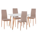 ΣΕΤ ΤΡΑΠΕΖΑΡΙΑΣ 5ΤΜΧ MINIMAL HM11767 ΛΕΥΚΟ MDF-ΜΠΕΖ ΥΦΑΣΜΑ