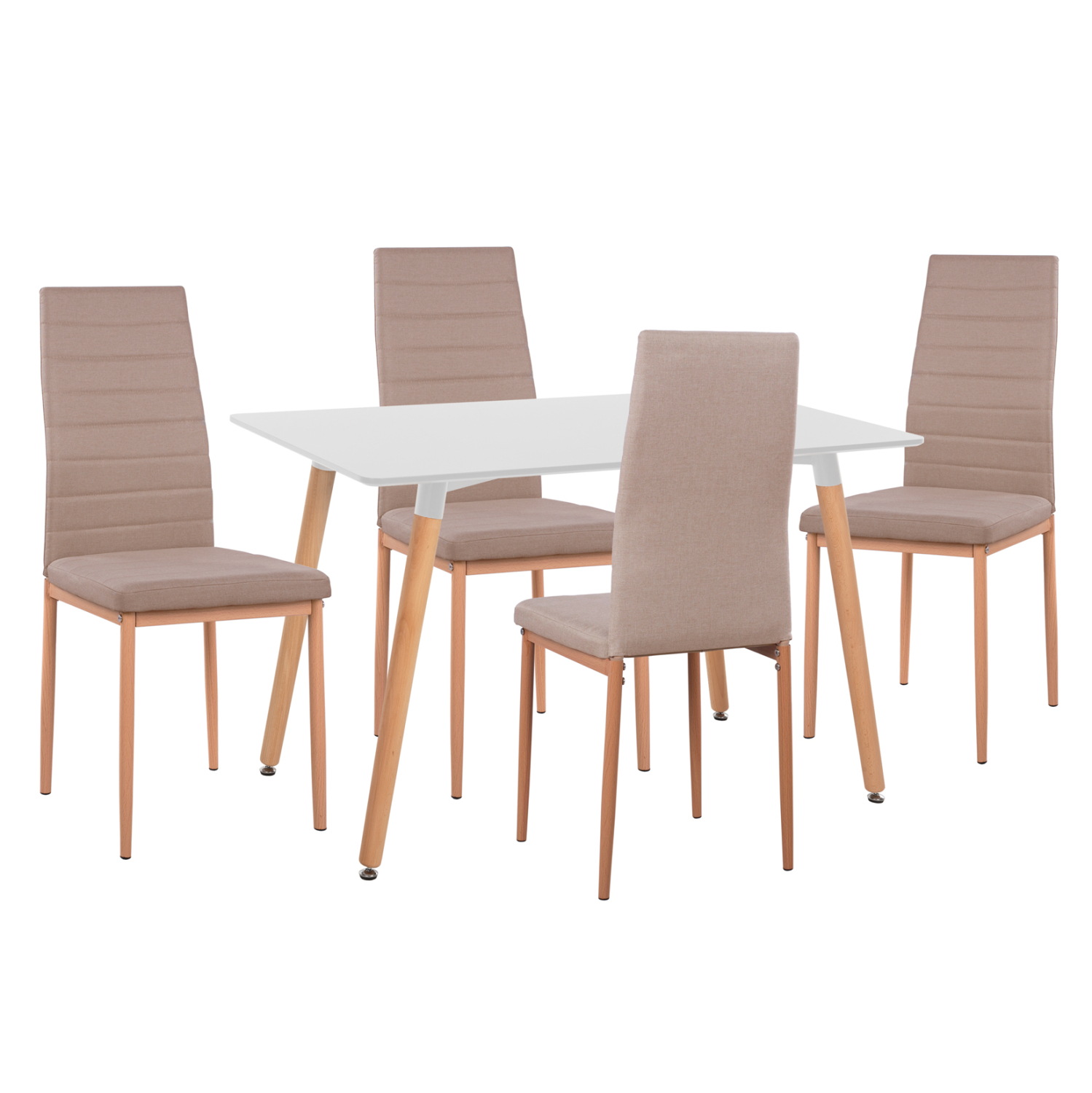 set-trapezarias-5tmch-fb911767-leyko-mdf ΣΕΤ ΤΡΑΠΕΖΑΡΙΑΣ 5ΤΜΧ MINIMAL HM11767 ΛΕΥΚΟ MDF-ΜΠΕΖ ΥΦΑΣΜΑ - Image 1