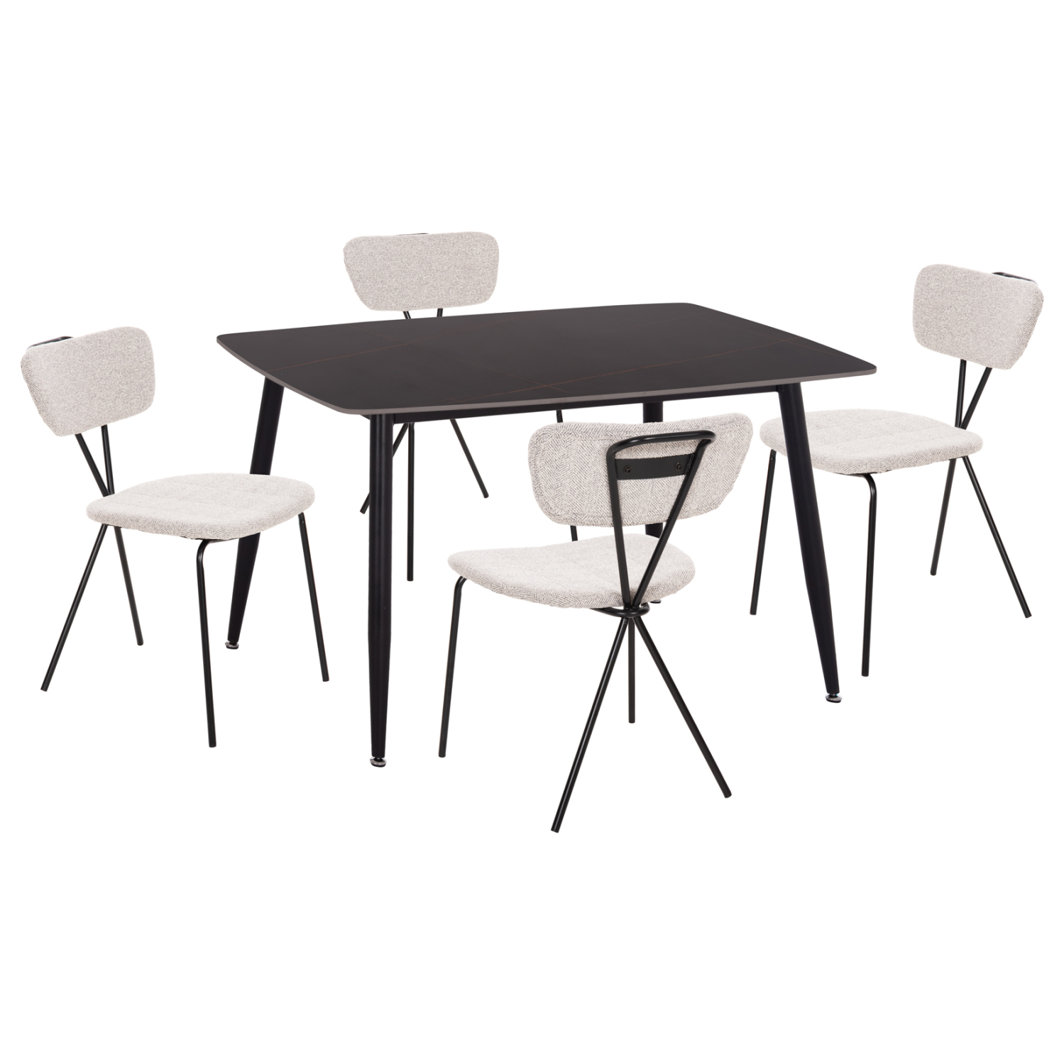 set-trapezarias-5tmch-fb92106702-keramik ΣΕΤ ΤΡΑΠΕΖΑΡΙΑΣ 5ΤΜΧ RAVEN HM21067.02 ΚΕΡΑΜΙΚΟ TOP ΜΑΥΡΟ ΜΑΡΜΑΡΟ--ΜΕΤΑΛΛΟ - Image 1