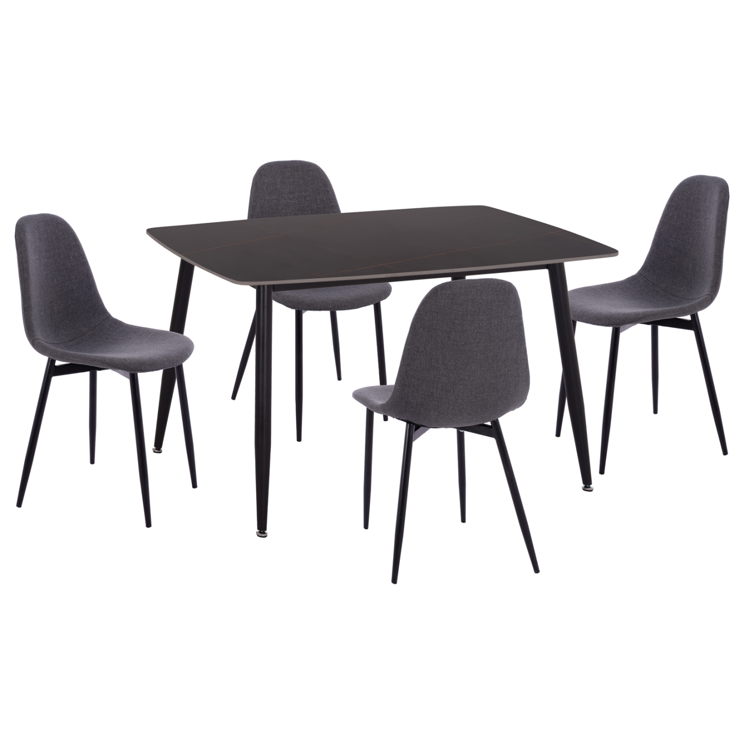 set-trapezarias-5tmch-fb92106802-keramik ΣΕΤ ΤΡΑΠΕΖΑΡΙΑΣ 5ΤΜΧ RAVEN HM21068.02 ΚΕΡΑΜΙΚΟ TOP ΜΑΥΡΟ ΜΑΡΜΑΡΟ--ΓΚΡΙ ΥΦΑΣΜΑ - Image 1
