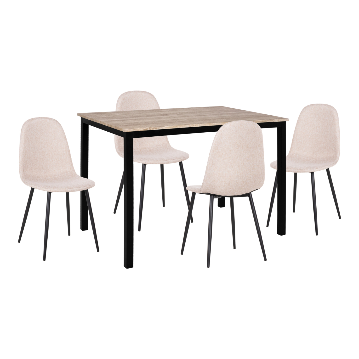 set-trapezarias-5tmch-fb921114-trapezi-4 ΣΕΤ ΤΡΑΠΕΖΑΡΙΑΣ 5ΤΜΧ PANYA HM21114 ΤΡΑΠΕΖΙ & 4 ΚΑΡΕΚΛΕΣ ΥΦΑΣΜΑ ΜΠΕΖ - Image 1
