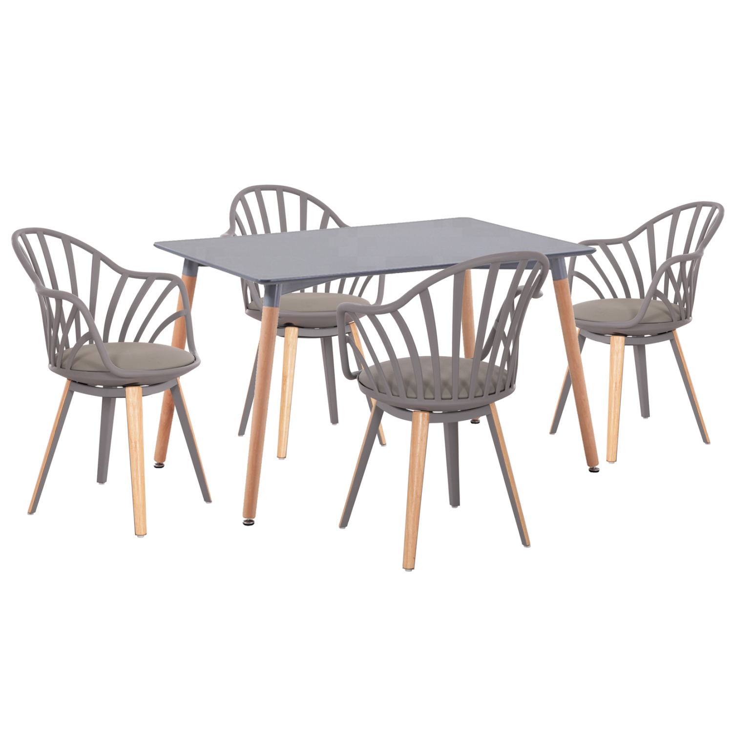 set-trapezarias-5tmch-fb921176-mdf-top-s ΣΕΤ ΤΡΑΠΕΖΑΡΙΑΣ 5ΤΜΧ ANAIS HM21176 MDF TOP ΣΕ ΓΚΡΙ--P.P. & PU ΣΕ ΓΚΡΙ - Image 1