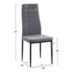 ΣΕΤ ΤΡΑΠΕΖΑΡΙΑΣ 5ΤΜΧ LADY HM21199.01 ΓΥΑΛΙ--ΜΕΤΑΛΛΟ ΣΕ ΜΑΥΡΟ & ΒΕΛΟΥΔΟ ΓΚΡΙ - Image 3