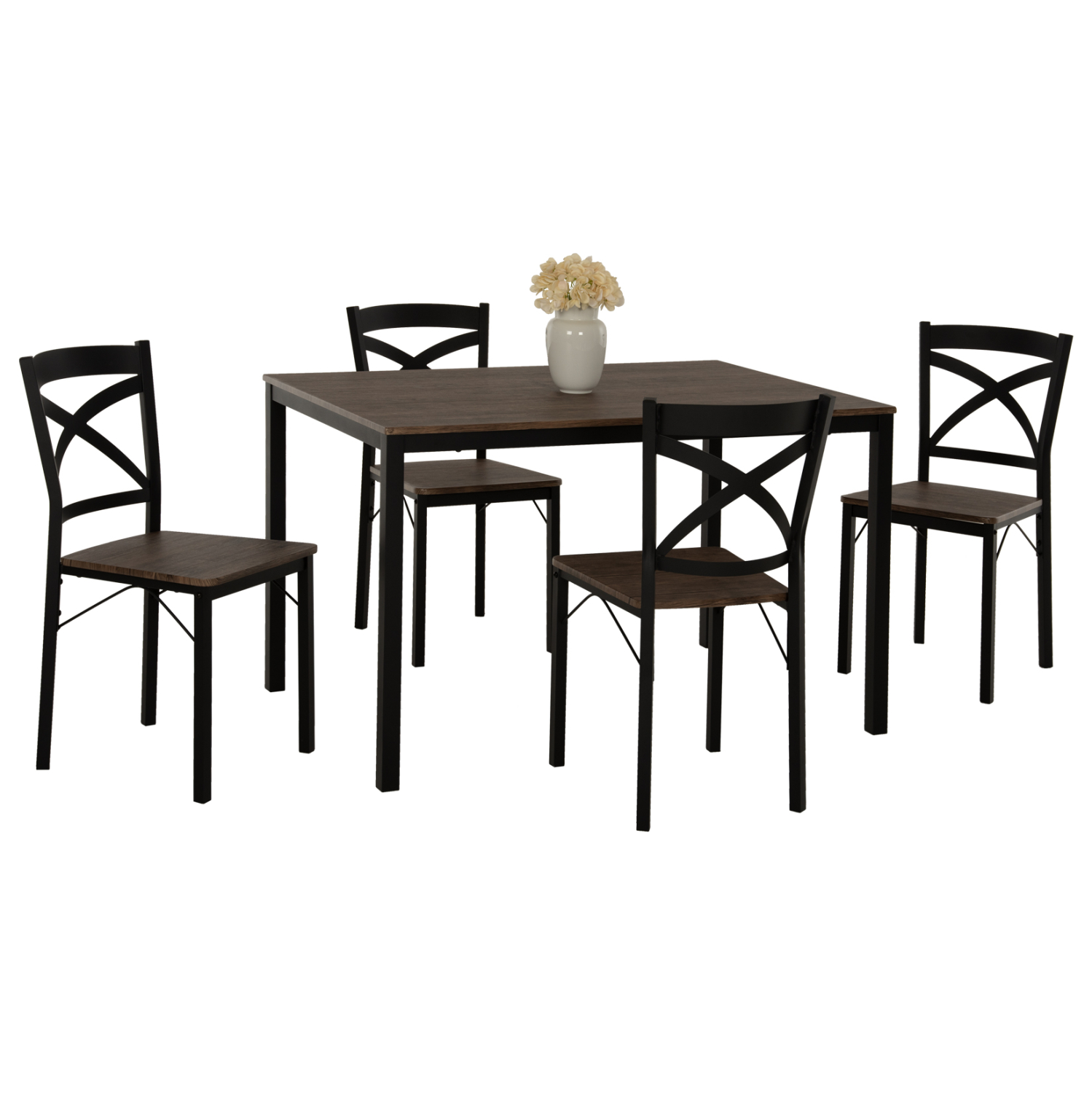 set-trapezarias-5tmch-fb9953001-mdf-kary ΣΕΤ ΤΡΑΠΕΖΑΡΙΑΣ GOOSE 5ΤΜΧ HM9530.01 MDF ΚΑΡΥΔΙ-ΜΕΤΑΛΛΟ ΜΑΥΡΟ 120x80x75Yεκ. - Image 1