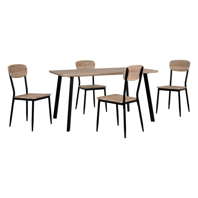 set-trapezarias-5tmch-hm10345-me-sonama- ΣΕΤ ΤΡΑΠΕΖΑΡΙΑΣ 5ΤΜΧ HM10345 ME SONAMA ΕΠΙΦΑΝΕΙΑ ΚΑΙ ΜΑΥΡΑ ΠΟΔΙΑ 140x80x76 cm - Image 1