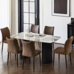 ΣΕΤ ΤΡΑΠΕΖΑΡΙΑΣ 7ΤΜΧ MINAO HM21362 ΚΕΡΑΜΙΚΟ TOP/MDF ΠΟΔΙΑ--PU ΚΑΦΕ/ΜΕΤΑΛ.ΠΟΔΙΑ - Image 2