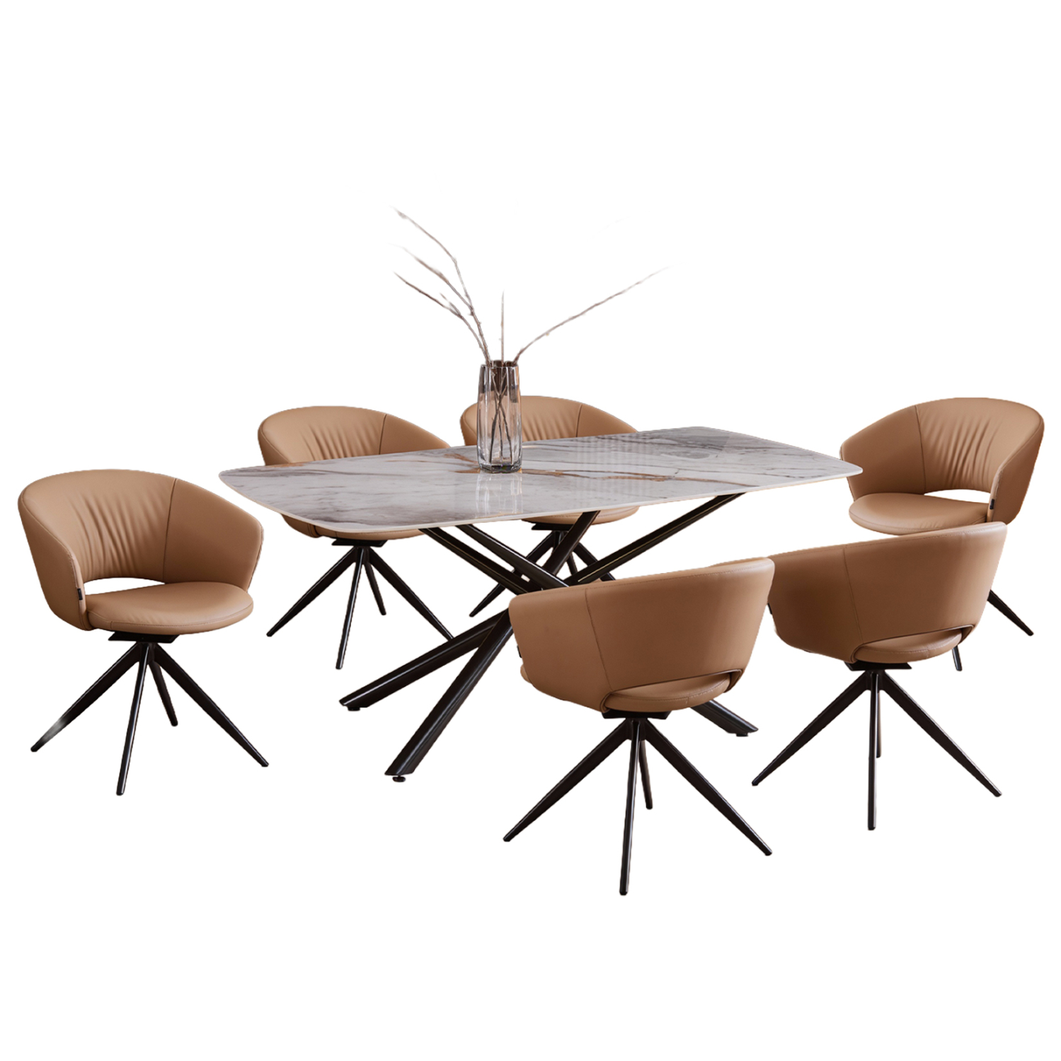 set-trapezarias-7tmch-fb921365-keramiko- ΣΕΤ ΤΡΑΠΕΖΑΡΙΑΣ 7ΤΜΧ HANAE HM21365 ΚΕΡΑΜΙΚΟ TOP/ΜΕΤΑΛ. ΠΟΔΙΑ--PU ΜΟΚΑ/ΜΕΤΑΛ.ΠΟΔΙΑ - Image 1