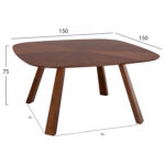 ΣΕΤ ΤΡΑΠΕΖΑΡΙΑΣ 9ΤΜΧ RIDER HM21341 ΤΡΑΠΕΖΙ ΑΠΟ MDF--ΚΑΡΕΚΛΕΣ RUBBERWOOD & ΥΦΑΣΜΑ - Image 2