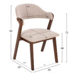 ΣΕΤ ΤΡΑΠΕΖΑΡΙΑΣ 9ΤΜΧ RIDER HM21341 ΤΡΑΠΕΖΙ ΑΠΟ MDF--ΚΑΡΕΚΛΕΣ RUBBERWOOD & ΥΦΑΣΜΑ - Image 3