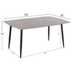 ΣΕΤ ΤΡΑΠΕΖΑΡΙΑΣ ΕΣ. ΧΩΡΟΥ 5ΤΜΧ CORNEL HM10943.01 ΓΚΡΙ ΜΑΡΜΑΡΟ TOP-ΓΚΡΙ ΥΦΑΣΜΑ - Image 2