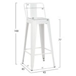 ΣΚΑΜΠΟ BAR ME ΠΛΑΤΗ ΜΕΤΑΛΛΙΚΟ MELITA-PRO HM8643.41 ΛΕΥΚΟ ΜΑΤ 42x42x100Υεκ. - Image 2