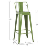 ΣΚΑΜΠΟ BAR ΜΕΤΑΛΛΙΚΟ MELITA ME ΠΛΑΤΗ ΣΕ LIGHT OLIVE GREEN HM8643.13 43Χ43Χ100Yεκ. - Image 2