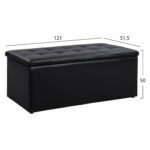 ΣΚΑΜΠΟ PU ΜΕ ΑΠΟΘΗΚΕΥΤΙΚΟ ΧΩΡΟ TRISCUBE ΜΑΥΡΟ HM223.01 121x51.5x50Υ εκ. - Image 2