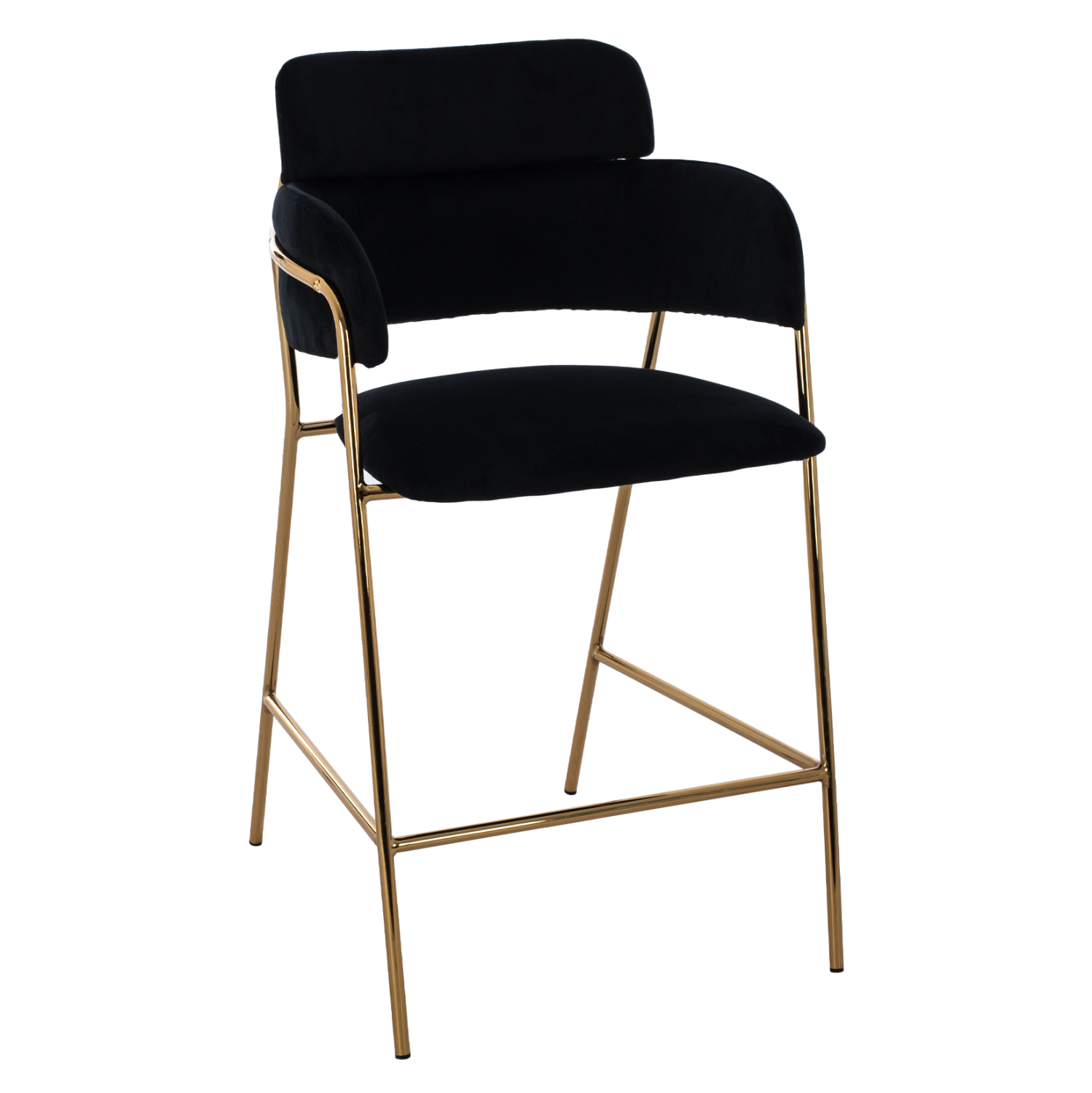 skampo-mesaioy-ypsoys-fb9873504-beloydo- ΣΚΑΜΠΟ ΜΕΣΑΙΟΥ ΥΨΟΥΣ KELSO HM8735.04 ΒΕΛΟΥΔΟ ΜΑΥΡΟ ΕΠΙΧΡΥΣΟ ΣΚΕΛΕΤΟ 54x58x95Υ εκ. - Image 1