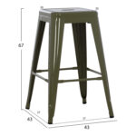 ΣΚΑΜΠΟ ΜΕΣΑΙΟΥ ΥΨΟΥΣ ΜΕΤΑΛΛΙΚΟ MELITA-PRO HM8573.43 DARK OLIVE GREEN 43x43x67Υεκ. - Image 2
