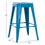 ΣΚΑΜΠΟ ΜΕΣΑΙΟΥ ΥΨΟΥΣ ΜΕΤΑΛΛΙΚΟ MELITA-PRO HM8573.48 ΜΠΛΕ 43x43x67Υεκ. - Image 2