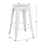 ΣΚΑΜΠΟ ΜΕΣΑΙΟΥ ΥΨΟΥΣ ΜΕΤΑΛΛΙΚΟ MELITA-PRO HM8573.41 ΛΕΥΚΟ ΜΑΤ 43x43x67Υεκ. - Image 2