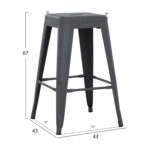 ΣΚΑΜΠΟ ΜΕΣΑΙΟΥ ΥΨΟΥΣ ΜΕΤΑΛΛΙΚΟ MELITA-PRO HM8573.50 ΓΚΡΙ 43x43x67Υεκ. - Image 2