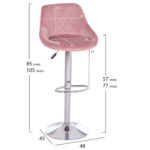 ΣΚΑΜΠΟ ΜΠΑΡ ROSE HM204.42 ΜΕ ΑΜΟΡΤΙΣΕΡ ΧΡΩΜΙΟΥ & ΣΑΠΙΟ ΜΗΛΟ ΒΕΛΟΥΔΟ 48x45x105Υεκ. - Image 2