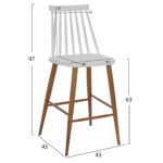 ΣΚΑΜΠΟ ΜΠΑΡ VANESSA HM9300.01 ΛΕΥΚΟ ΜΕΣΑΙΟΥ ΥΨΟΥΣ 43x45x97Υεκ. - Image 2